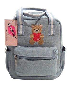 Luv Betsey Teddy Bear Denim Backpack NWT